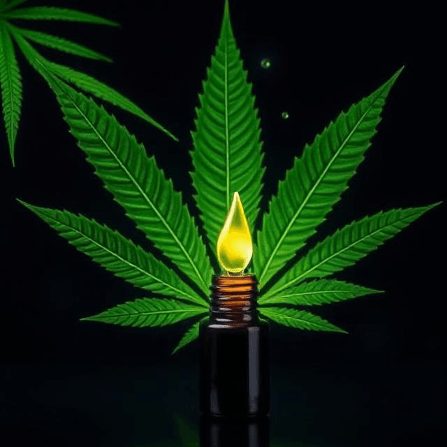 CBD oil bottle with calming effects for mental health support